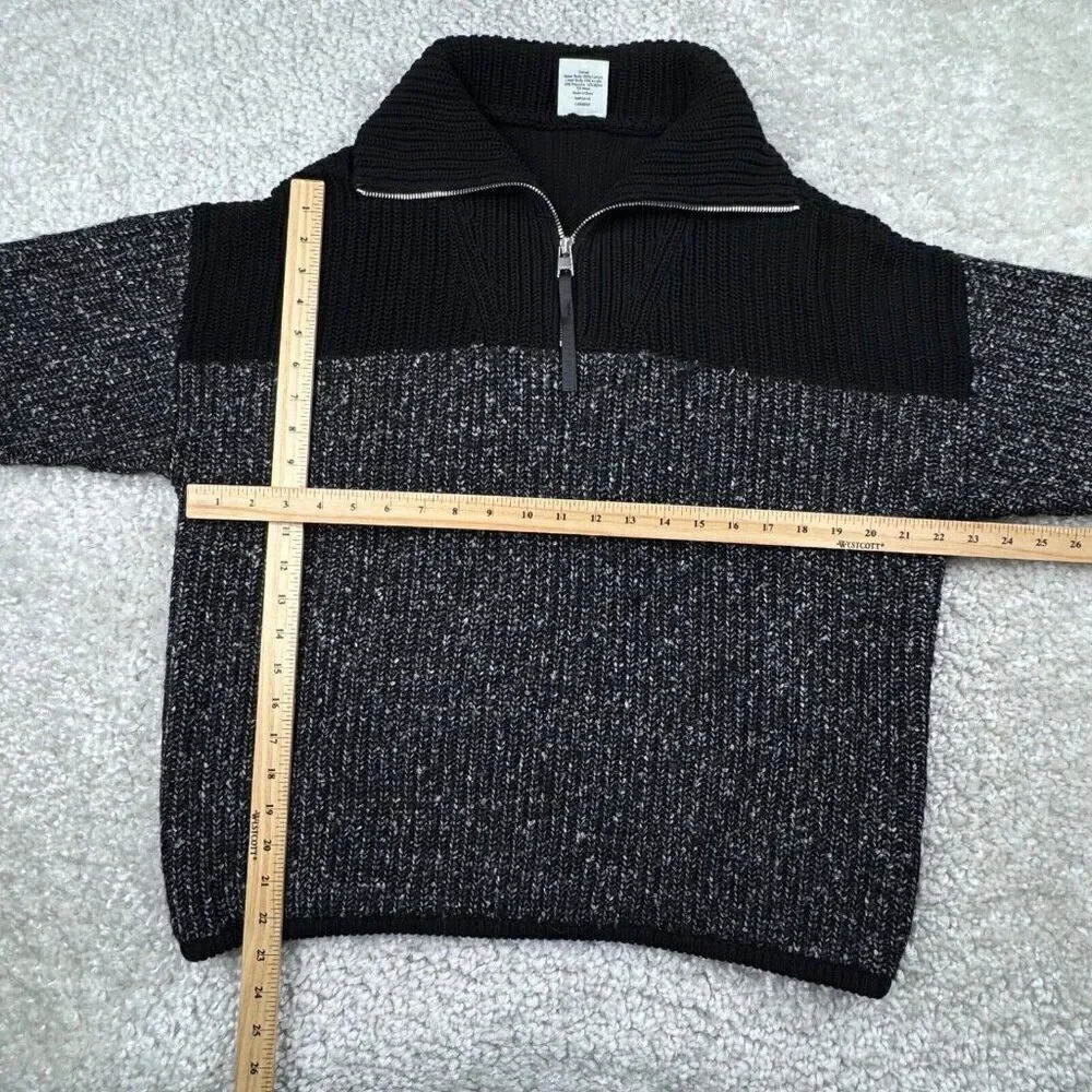 Varley Willard Half Zip Knit Colorblock Pullover Sweater Black